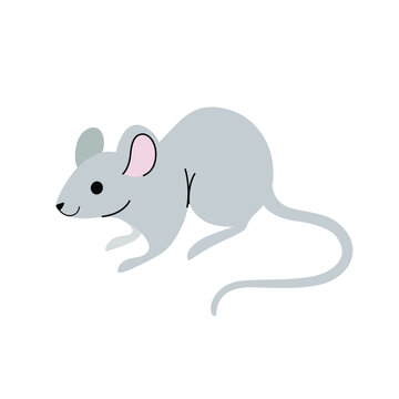 Cartoon mouse - cute character for children. Vector illustration in cartoon style.
