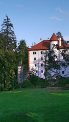 Slovenia, Castle Snežnik with green park