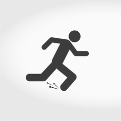 Fototapeta na wymiar Man fast run icon, rush, runner, running man. Flat style vector illustration isolated on white
