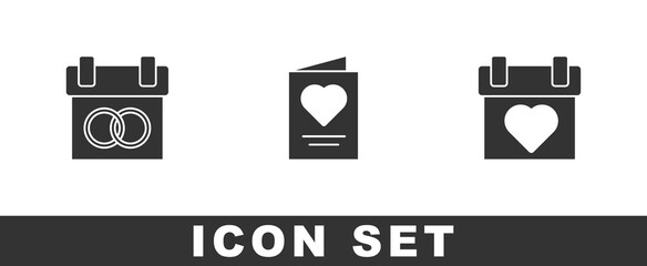 Set Calendar, Greeting card and icon. Vector