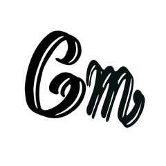 Cm initial handwritten logo for identity