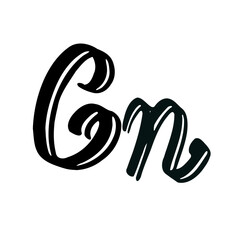 Cn initial handwritten logo for identity