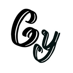 Cy initial handwritten logo for identity