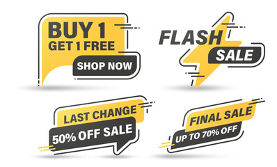 Sale banner template design for web, Flash sale 70% off.
