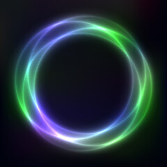  Vector background of neon geometric shapes, round frame, abstract background, wallpaper
