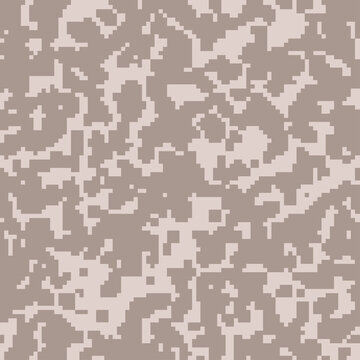 Digital seamless camouflage pattern. Coverage for military equipment and clothing to hide their location in sandy areas. Camo background for fabric print. Brown desert color. Vector illustration.