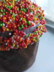 food, cake, sweet, dessert, colorful, cupcake, easter, chocolate, white, sugar, candy, market, isolated, holiday, decoration, celebration, snack, tasty, delicious, bakery, cookies, color, sweets, yell