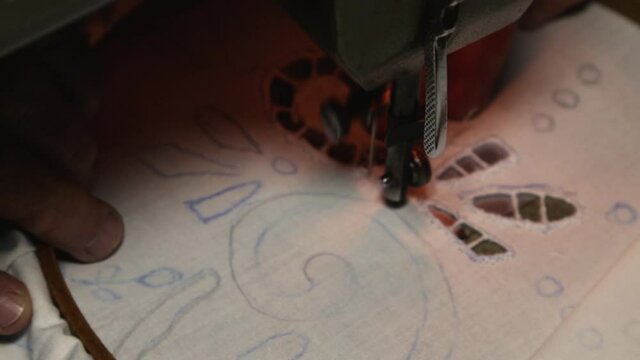 Machine embroidered hardanger - traditional technique