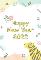 Fototapeta premium simple frame with geometric pattern and tiger