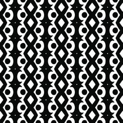  Geometric vector pattern with triangular elements. Seamless abstract ornament for wallpapers and backgrounds. Black and white colors.