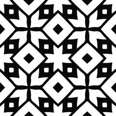  Geometric vector pattern with triangular elements. Seamless abstract ornament for wallpapers and backgrounds. Black and white colors.