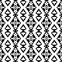  Geometric vector pattern with triangular elements. Seamless abstract ornament for wallpapers and backgrounds. Black and white colors.