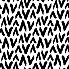 Black ink arrows isolated on white background. Monochrome geometric seamless pattern. Vector simple flat graphic hand drawn illustration. Texture.