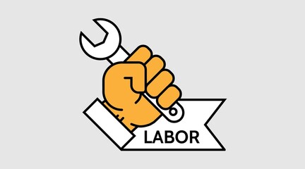 Hands Up Labour Day Concept Illustration Background. Concept Illustration vector
