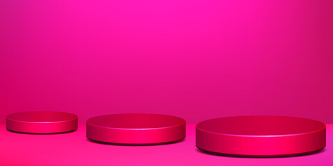 Abstract Minimal Scene with Geometric Forms. Scene with Pedestal for Cosmetic Branding, Packaging Presentation.