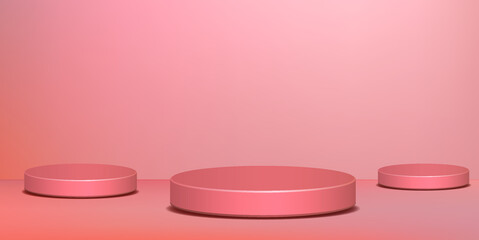 Abstract Minimal Scene with Geometric Forms. Scene with Pedestal for Cosmetic Branding, Packaging Presentation.