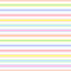 Rainbow seamless horizontal striped pattern, vector illustration. Seamless pattern with pastel colorful lines. Kid's pastel rainbow geometric background. Horizontal triple stripes. Simple party design