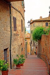 Fototapeta na wymiar landscape of Casole d'Elsa, a Tuscan village of medieval origins in the province of Siena, Italy