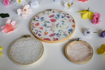 Triangle Form with Embroidery Hoops