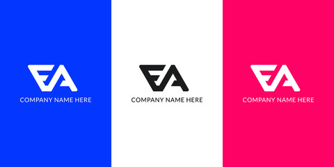 e and a letter initial symbol monogram logo design