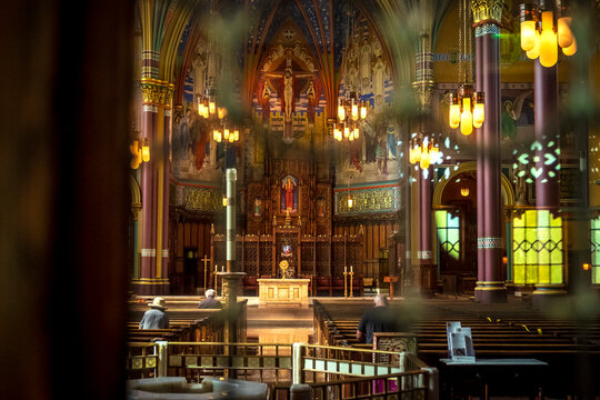 Interior of the Church of the Madeleine, Salt Lake City, Utah, USA