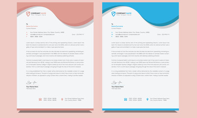 Modern unique clean and simple creative editable professional corporate letterhead design template with two color variations.