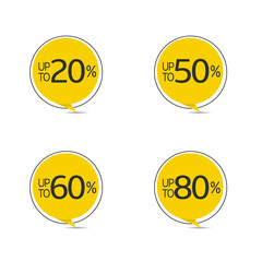 Yellow label icon set