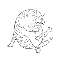 Cat washes. Hygiene. Purity. Line style. Vector illustration