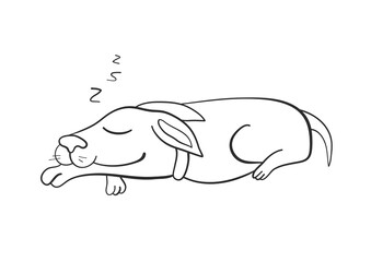 Dog sleeping. Home comfort. Vector illustration