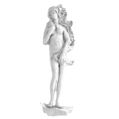 Fototapeta na wymiar Light stone stylized statue of aphrodite on a white background. 3d rendering