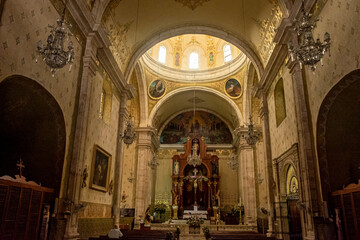 Fototapeta na wymiar Interior of the Iglesia de Jesús (Rectory Tercera Orden), Mérida, Mexico