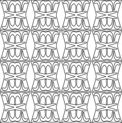  Geometric vector pattern with triangular elements. Seamless abstract ornament for wallpapers and backgrounds. Black and white colors.