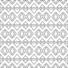  Geometric vector pattern with triangular elements. Seamless abstract ornament for wallpapers and backgrounds. Black and white colors.