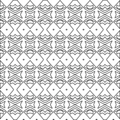  Geometric vector pattern with triangular elements. Seamless abstract ornament for wallpapers and backgrounds. Black and white colors.