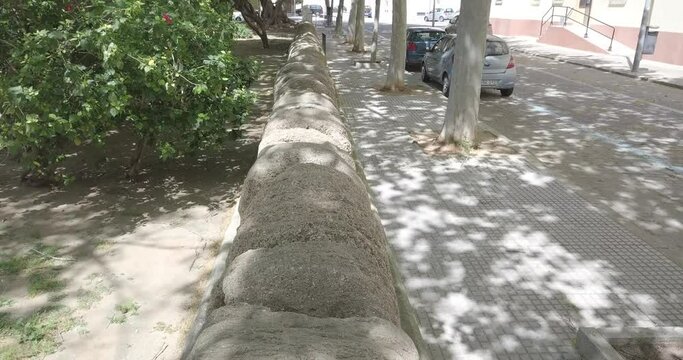 Acueducto romano reconstruido en Cadiz, roman aqueduct