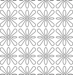  Geometric vector pattern with triangular elements. Seamless abstract ornament for wallpapers and backgrounds. Black and white colors.