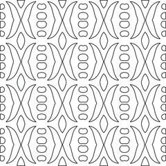  Geometric vector pattern with triangular elements. Seamless abstract ornament for wallpapers and backgrounds. Black and white colors.