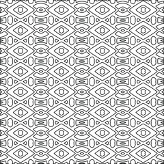  Geometric vector pattern with triangular elements. Seamless abstract ornament for wallpapers and backgrounds. Black and white colors.