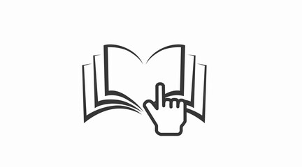 Vector Isolated Illustration of a Book and a hand. Book Reading Icon