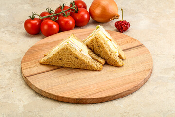 Club sandwich with chicken and cheese