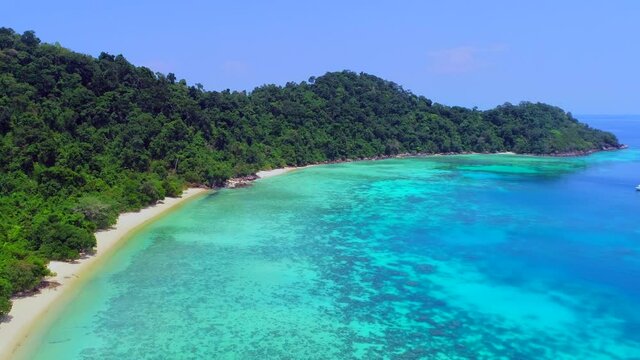 Beautiful island aerial view in Thailand