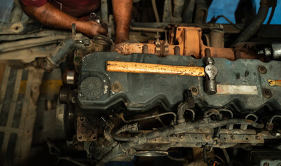 mechanics working on truck maintenance in brazil
