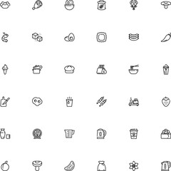 icon vector icon set such as: pastry, cream, appliance, yellow, stick, caviar, lettuce, aniseed, lactarius, roll, cube, steamed, fungi, crustacean, leg, drumstick, shellfish, colorful, italian