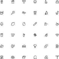 icon vector icon set such as: asian, protective, grass, pepper, closeup, glove, seed, takeout, yolk, bird, container, filled, lemon, goose, stand, foam, lactarius, cumin seed, turkish, italy, boiled