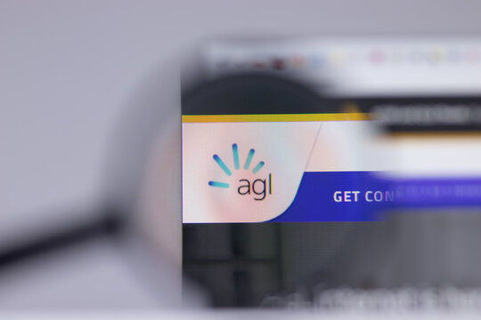 New York, USA - 26 April 2021: AGL Energy logo close-up on website page, Illustrative Editorial.