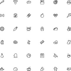 icon vector icon set such as: ladle, salad, protective, burger, colander, shell, fried-egg, website, tortilla, pressure, rasher, permit, turkey, knife, lemon, carrot isolated, cabbage, parsley