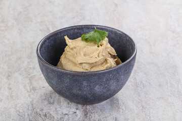 Traditional Jewish Hummus with olive oil