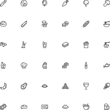 icon vector icon set such as: t-bone, watermelon, soup, slice, abstract, steak, freshness, leaves, shell, foam, grilled, aquatic, crescent, appetizing, spearmint, clip art, front, france, takeout