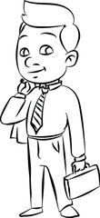 A successful businessman cartoon character 