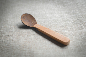 Hand made organic wooden and coconut shell spoon kitchenware 